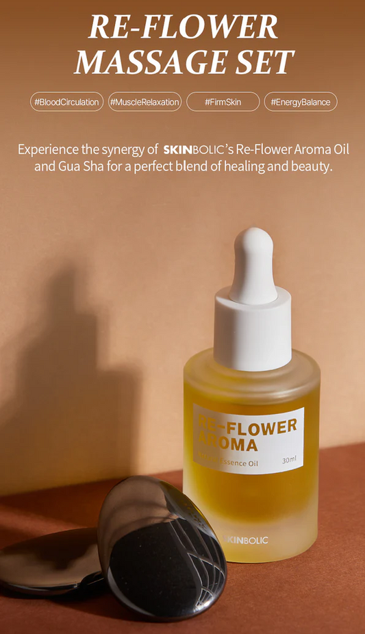 Re-flower Massage Set - Idio Gua Sha 2pc & Re-Flower Aroma Oil
